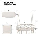 MoNiBloom Large Macrame Double Swing Chair - Beige