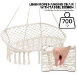 MoNiBloom Large Macrame Double Swing Chair - Beige
