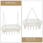 MoNiBloom Large Macrame Double Swing Chair - Beige