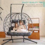 Double Egg Swing Chair with Stand - Dark Grey