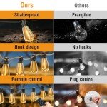 100FT Waterproof LED Outdoor String Lights with Remote