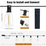 100FT Waterproof LED Outdoor String Lights with Remote