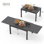 Domi Expandable Aluminum Patio Dining Table - Dark Brown
