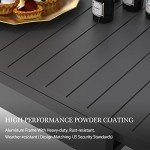 Domi Expandable Aluminum Patio Dining Table - Dark Brown