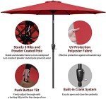 9ft Red Patio Umbrella with Water Base Stand