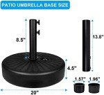 Heavy Duty 20" Round Patio Umbrella Base