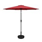 9ft Red Patio Umbrella with Water Base Stand