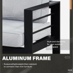 Aluminum Outdoor Couch with Water-Resistant Cushions