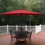 9ft Red Patio Umbrella with Water Base Stand
