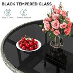 YITAHOME 31.5" Round Wicker Patio Dining Table
