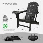 4-Pack Weather-Resistant Folding Adirondack Chairs