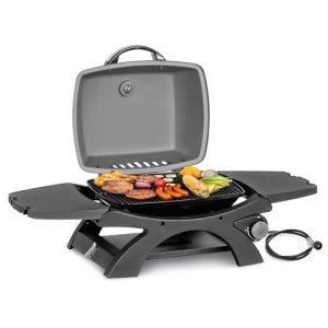 Portable Gas Grill with Side Shelves for BBQs