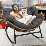 Oversized Rocking Egg Chair with Thick Cushion