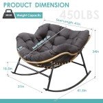 Oversized Rocking Egg Chair with Thick Cushion