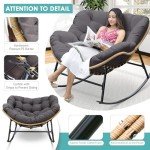 Oversized Rocking Egg Chair with Thick Cushion