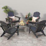 4-Pack Weather-Resistant Folding Adirondack Chairs