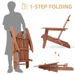 Folding Wooden Adirondack Chair for Outdoor Relaxation