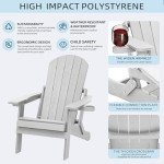 OUTGIK Folding Adirondack Chairs with Cup Holder