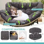 Oversized Rocking Egg Chair with Thick Cushion