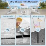 OUTGIK Folding Adirondack Chairs with Cup Holder