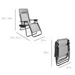 Adjustable Steel Mesh Zero Gravity Lounge Chair Set