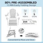 OUTGIK Folding Adirondack Chairs with Cup Holder