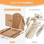 Folding Wooden Adirondack Chair for Outdoor Relaxation