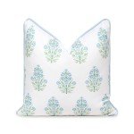 Coastal Floral Indoor Outdoor Pillow Cover, 18"x18