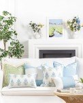 Coastal Floral Indoor Outdoor Pillow Cover, 18"x18