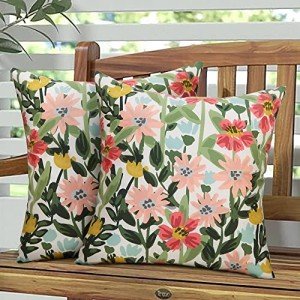 Floral Waterproof Outdoor Pillow Covers - 2 Pack