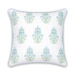 Coastal Floral Indoor Outdoor Pillow Cover, 18"x18