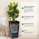 Set of 2 Tall Rectangular Planters on Wheels