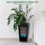 Set of 2 Tall Rectangular Planters on Wheels