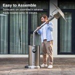 48,000 BTU Stainless Steel Patio Heater with Wheels