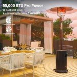 55,000 BTU Propane Patio Heater with Round Table