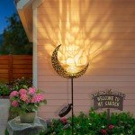 Outdoor Solar Moon Glass Globe Garden Light