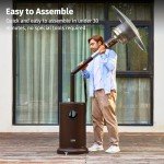55,000 BTU Propane Patio Heater with Round Table