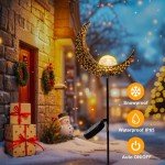 Outdoor Solar Moon Glass Globe Garden Light