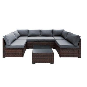 Gray 7-Piece Rattan Outdoor Furniture Set