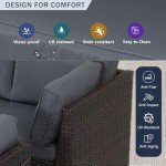 Gray 7-Piece Rattan Outdoor Furniture Set