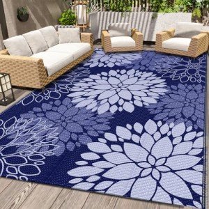 Reversible Waterproof Outdoor Patio Rug - 5' x 8