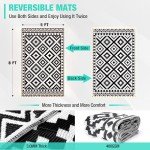 LED Strip Light Outdoor Rug - 5' x 8' Black & White