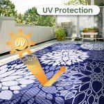 Reversible Waterproof Outdoor Patio Rug - 5' x 8
