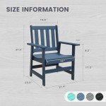 Blue Outdoor Dining Chairs Set of 4