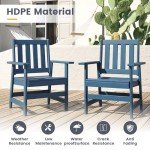 Blue Outdoor Dining Chairs Set of 4