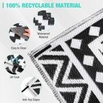 LED Strip Light Outdoor Rug - 5' x 8' Black & White