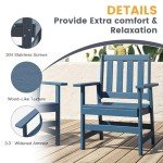 Blue Outdoor Dining Chairs Set of 4