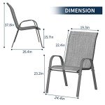 Set of 4 Dark Grey Outdoor Patio Chairs