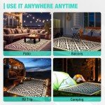 LED Strip Light Outdoor Rug - 5' x 8' Black & White