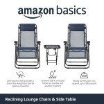 Blue Adjustable Zero Gravity Lounge Chair with Table